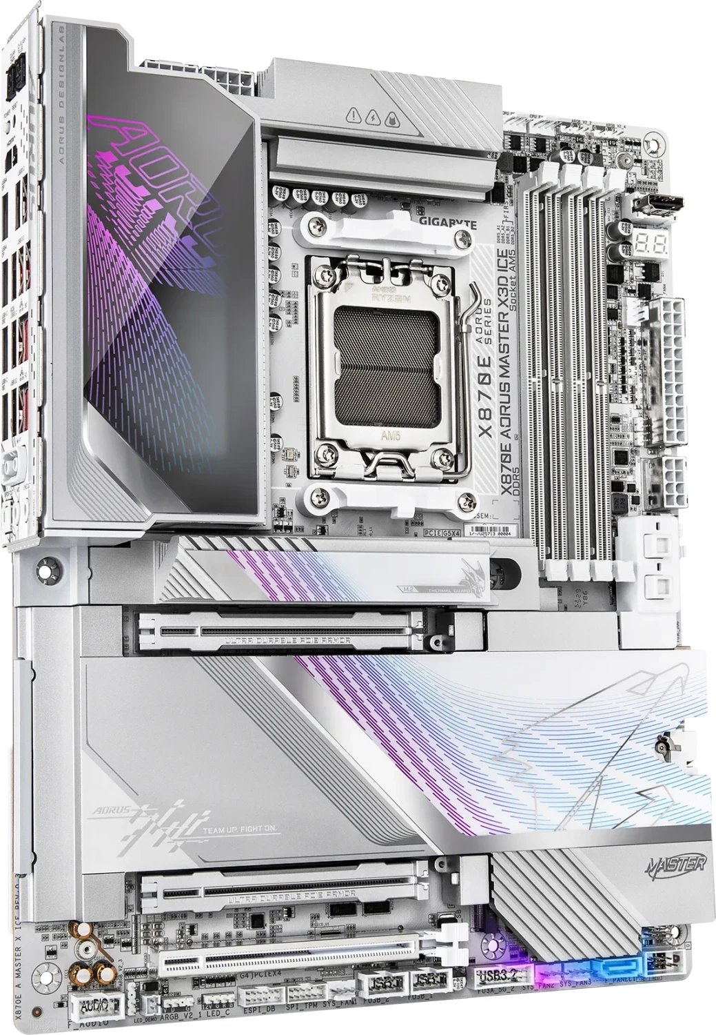 Pllakë amë GIGABYTE X870E AORUS MASTER X3D ICE, DDR5, PCIe 5.0, e bardhë