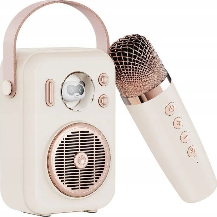 Altoparlant Bluetooth Soundpeats Hi-sing, portativ karaoke, me mikrofon wireless, beige