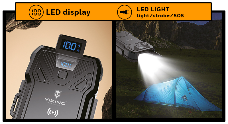 Power bank solare VIKING TYR II, 20000mAh, QC3.0 dhe Power Delivery, e zezë