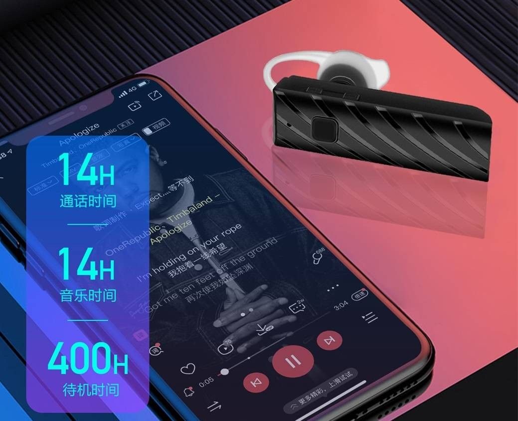 Kufje Bluetooth KAKU KSC-387, in ear, 14 orë bateri, e zezë
