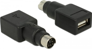 Adapter USB në PS2 Delock 65898, 2 porta, i zi