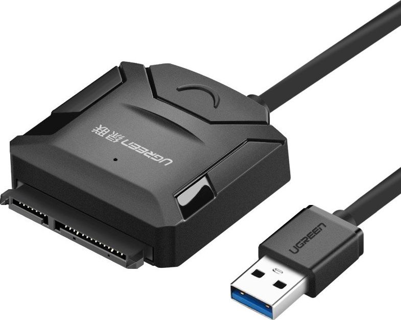 Adapter UGREEN USB 3.0 në SATA, për disqe 2.5" dhe 3.5", i zi