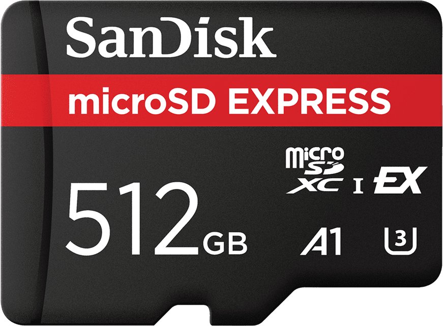 Kartë memorie SanDisk Express, 512GB, microSD PCIe 3.1 NVMe UHS-I, e zezë