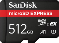 Kartë memorie SanDisk Express, 512GB, microSD PCIe 3.1 NVMe UHS-I, e zezë