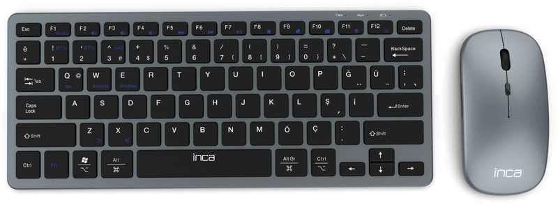 Tastierë INCA IBK-572BT, wireless 2.4GHz BT, gri