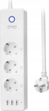 Prizë zgjatuese smart Gosund P1 Plus, WiFi, 4x AC 3x USB A, e bardhë