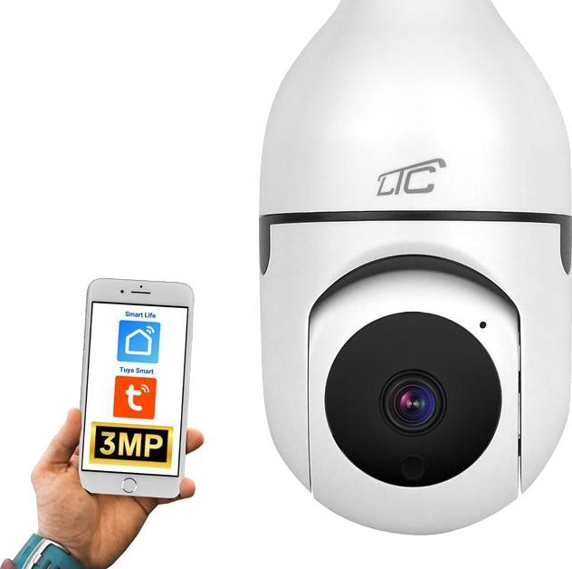 Kamerë sigurie GN Bulb E27 PTZ WiFi, 3Mpix, rrotulluese, e bardhë