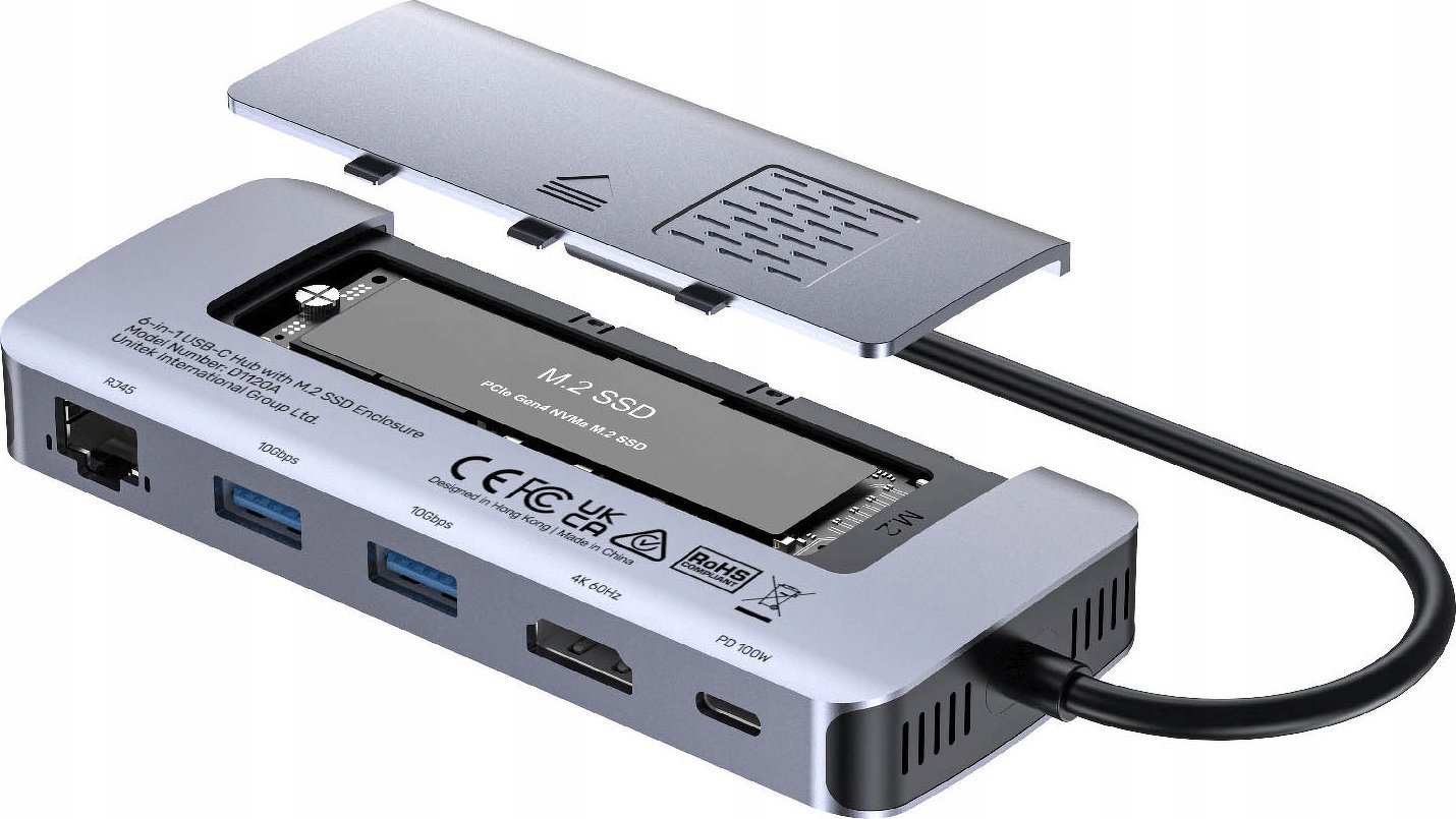 Aksesori për notebook Unitek D1120A01, kompakt, portativ, gri