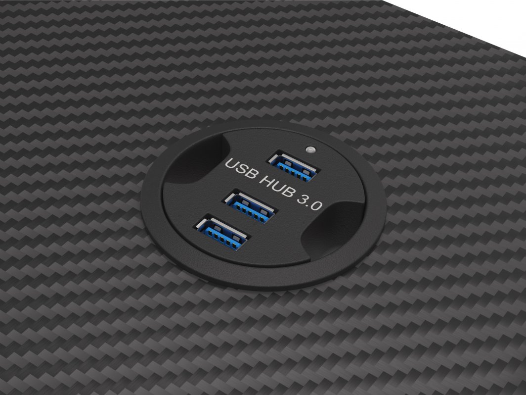 Tavolinë Genesis Holm 510 RGB 160 cm x 75 cm, e zezë