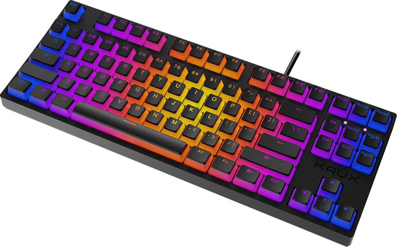 Механичка тастатура Krux Atax PRO RGB Pudding, TKL, Outemu Black, црна