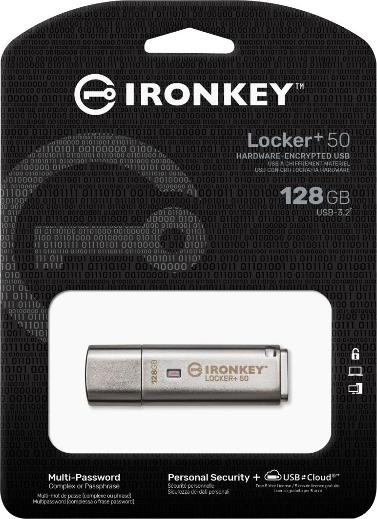 USB Kingston IronKey Locker+ 50, 128 GB (IKLP50/128GB)