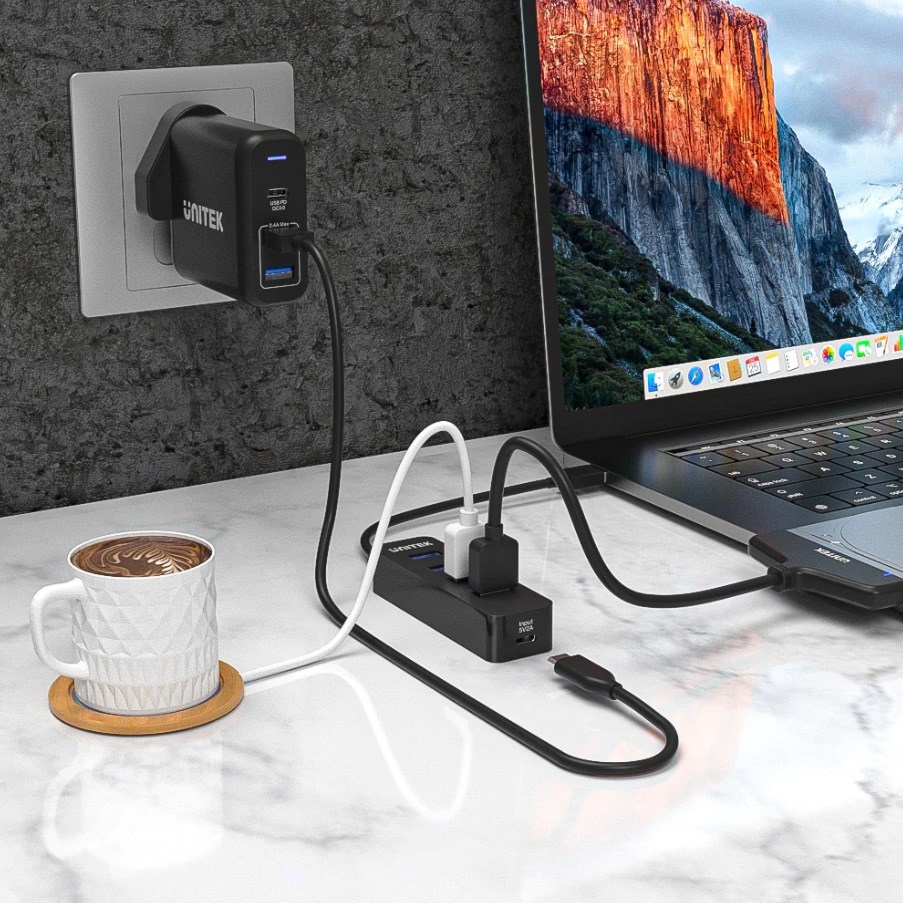 Qendër USB Unitek H1117A, 4x USB-A 3.1, 10W, Aktive, e zezë