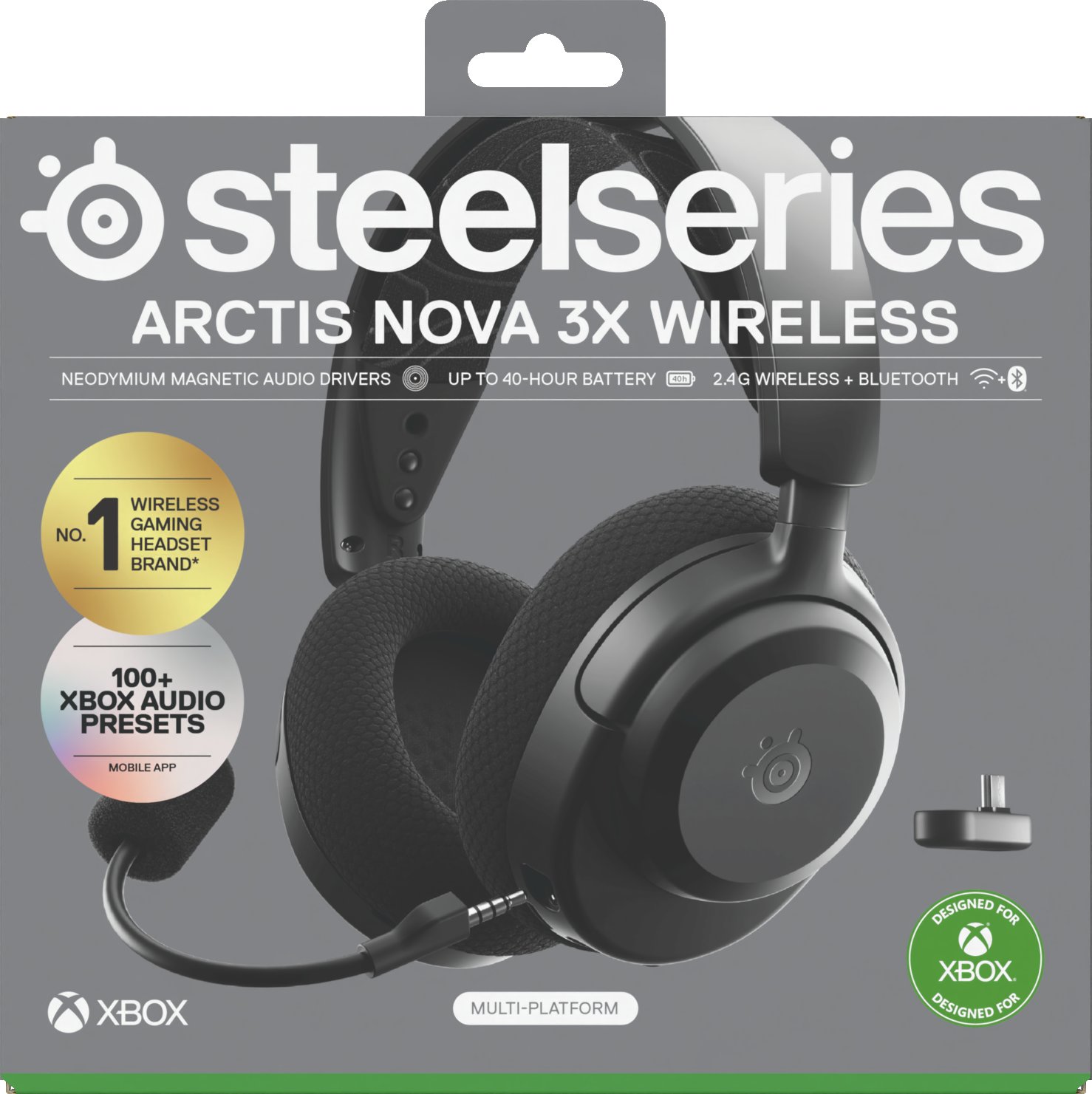 Kufje gaming SteelSeries Arctis Nova 3X Wireless, Xbox, pa tela, të zeza