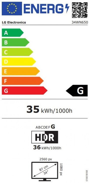 Monitor LG 34WN650-W - 34 " LED, i bardhë / zi / argjendtë