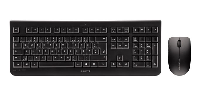 Set tastierë dhe maus CHERRY DW 3000, Pa kabllo, 1200 DPI, i zi