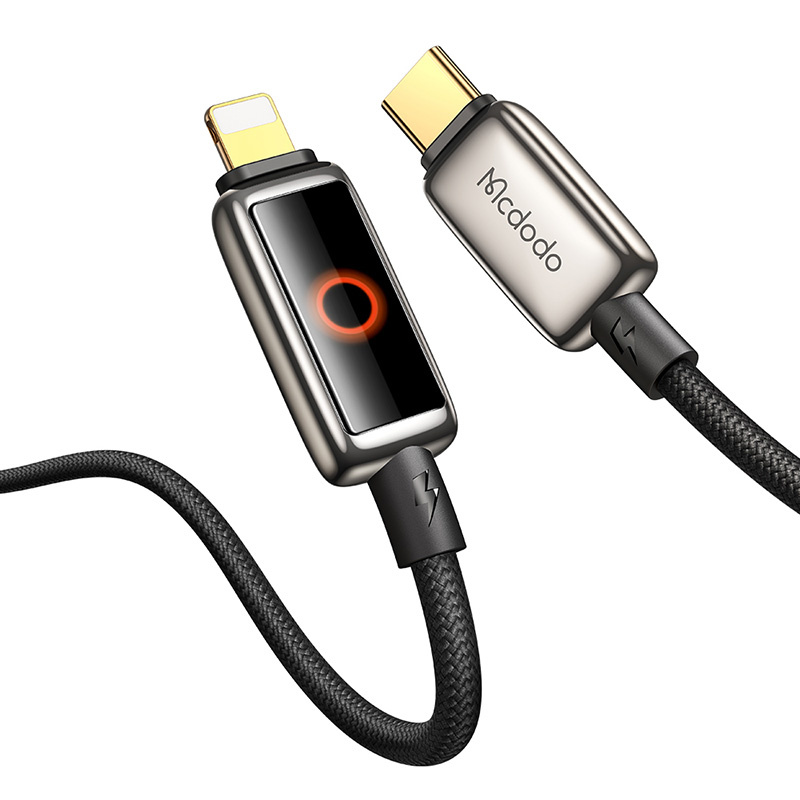 Kabllo karikimi Mcdodo CA-6670 USB-C në Lightning, 1.2m, 36W, e zezë