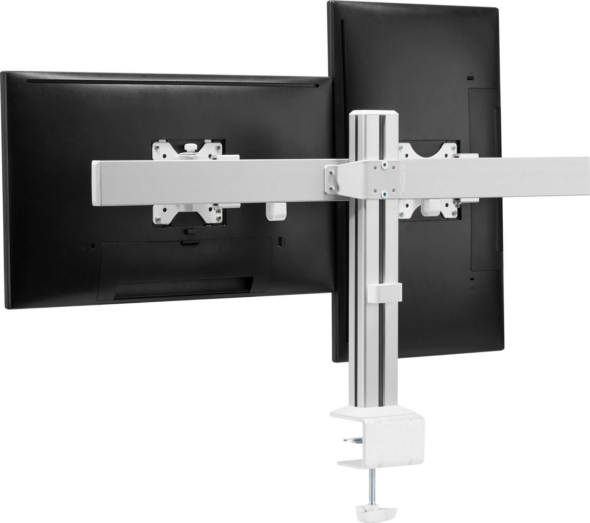 Mbajtës tavoline për monitorë INLINE, për 2 ekrane 17-32", Fine Texture gri