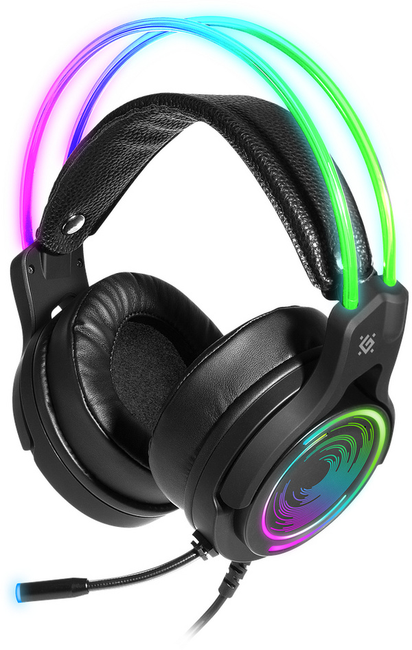 Kufje DEFENDER COSMO PRO 7.1, USB, 2.1m, RGB, të zeza