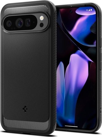 Mbrojtëse telefoni Spigen Rugged Armor, për Google Pixel 9 Pro XL, TPU, e zezë matte