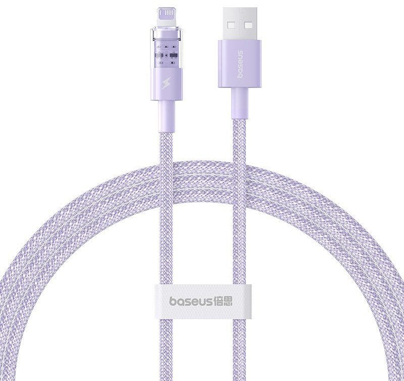 Kabllo karikimi Baseus Gem, USB A në Lightning, 2.4A, 1m, vjollcë