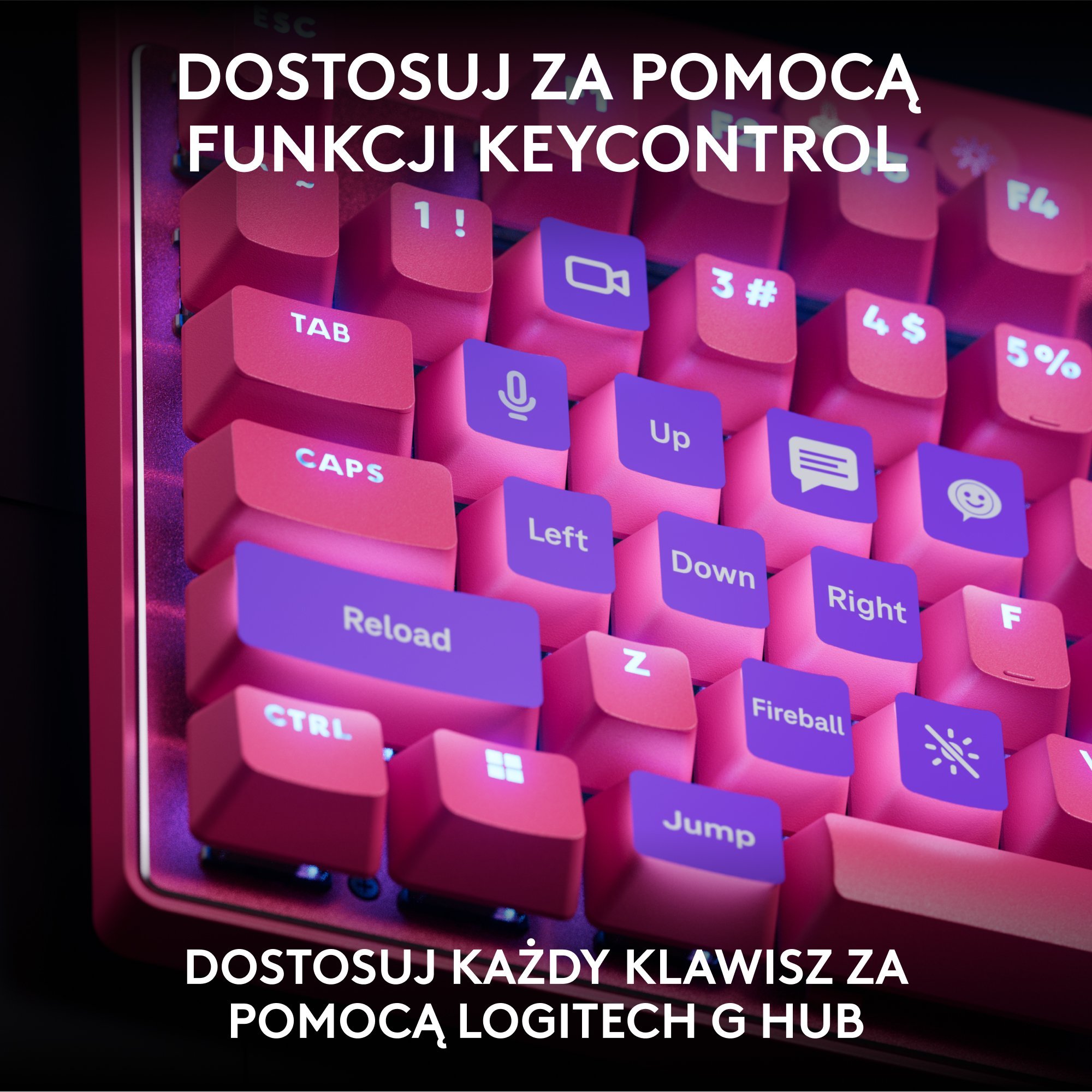 Tastierë lojërash Logitech G PRO X TKL RAPID, mekanike, RGB, rozë