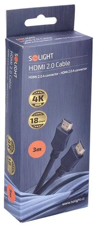 Kabllo HDMI Solight SSV1223, 3m, 4K, i zi