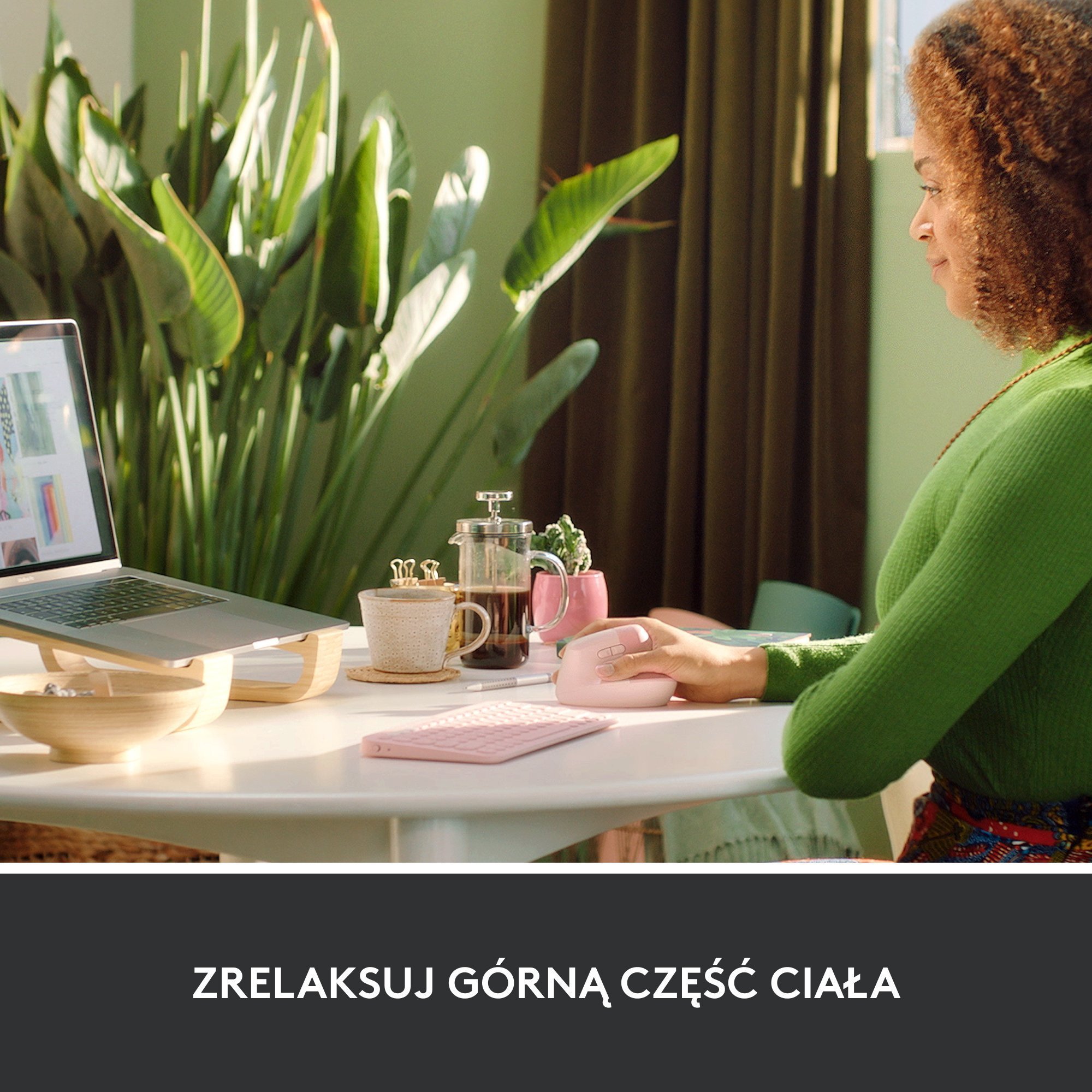 Set tastierë dhe maus Logitech Lift Rose dhe Ergo K860, pa tela, ergonomik, rozë