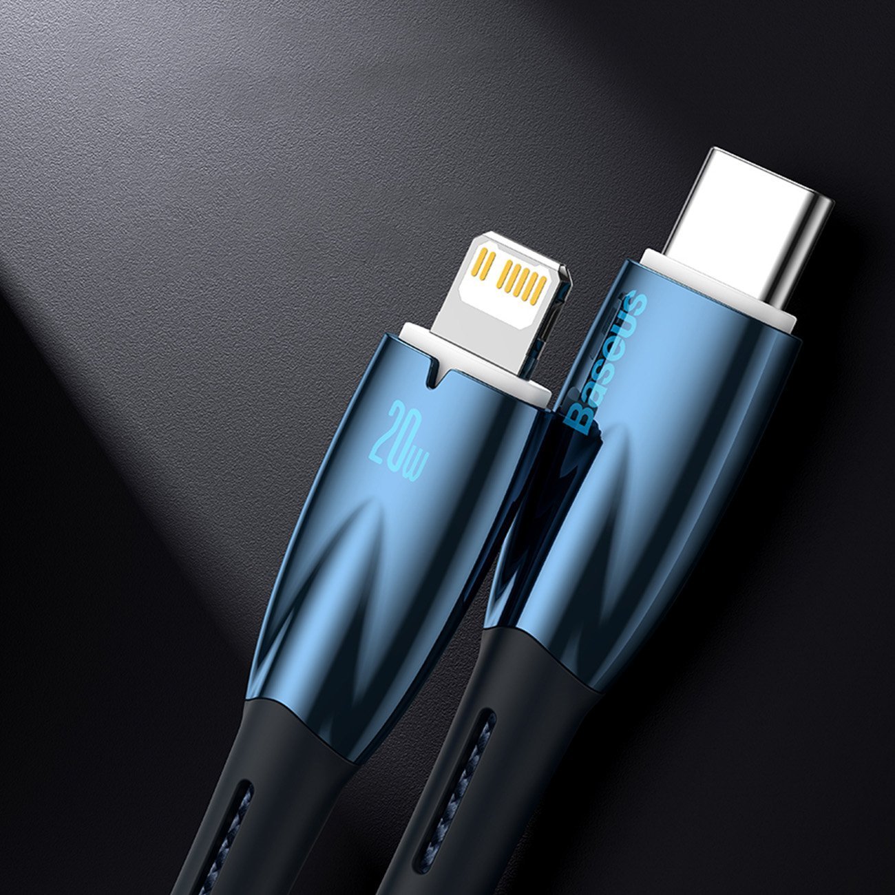 Kабел USB Baseus Glimmer, USB-C во Lightning, 1m, 20W PD, бел