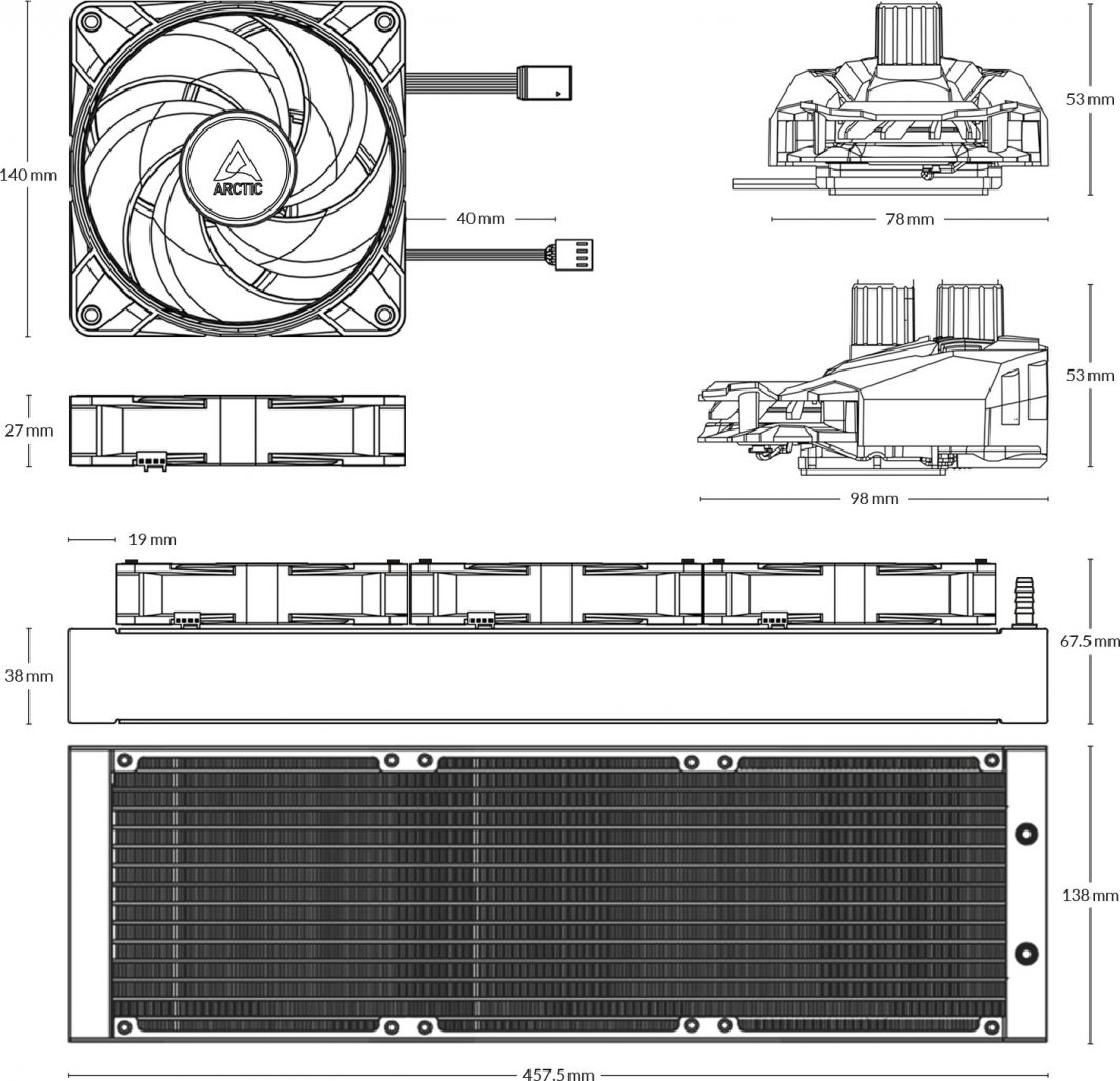 Ftohës Liquid Freezer II 420 ARGB (ACFRE00109A)