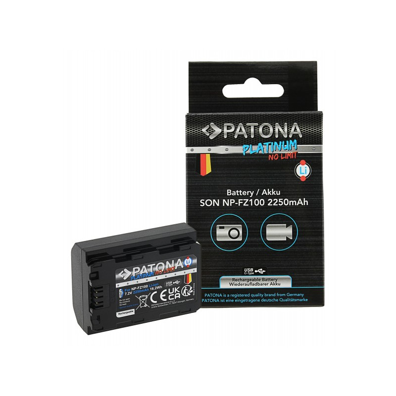 Bateri PATONA Platinum me hyrje USB-C për Sony NP-FZ100
