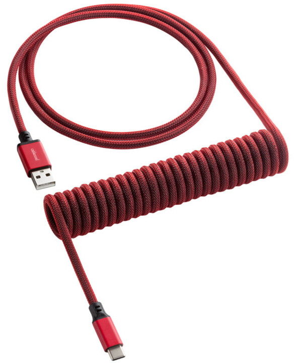 Kabllo spirale CableMod Classic, USB-C/USB-A, 1,5m, e kuqe