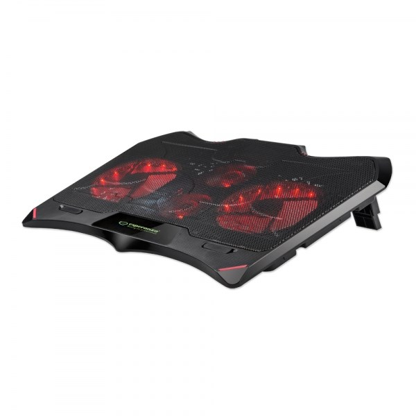 Ftohës laptopi Esperanza Buran, 4 ventilatorë, LED, i zi