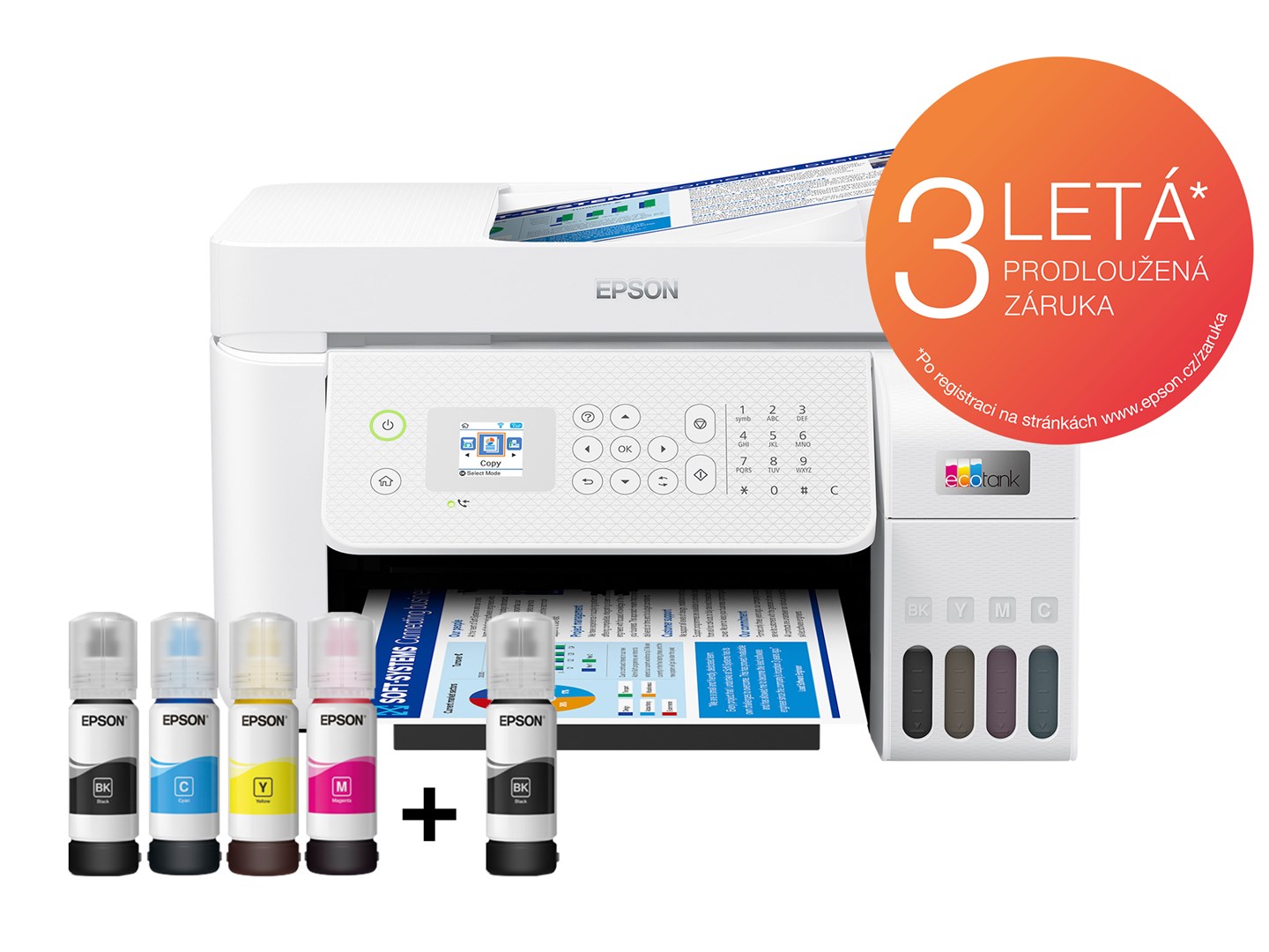 Printer multifunksional Epson L5296, Inkjet, i bardhë