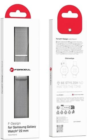 Rrip ore Forcell Strap F-DESIGN FS11, 22 mm, çelik inox magnetik, argjendtë
