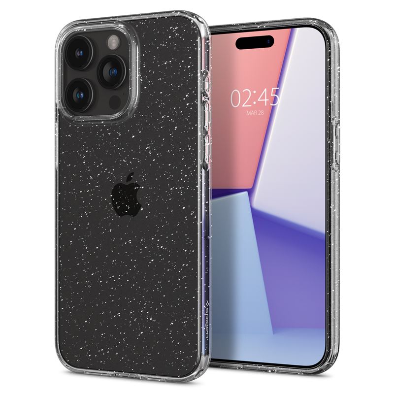 Mbështjellës për iPhone 15 Pro Max Spigen Liquid Crystal Glitter, transparent