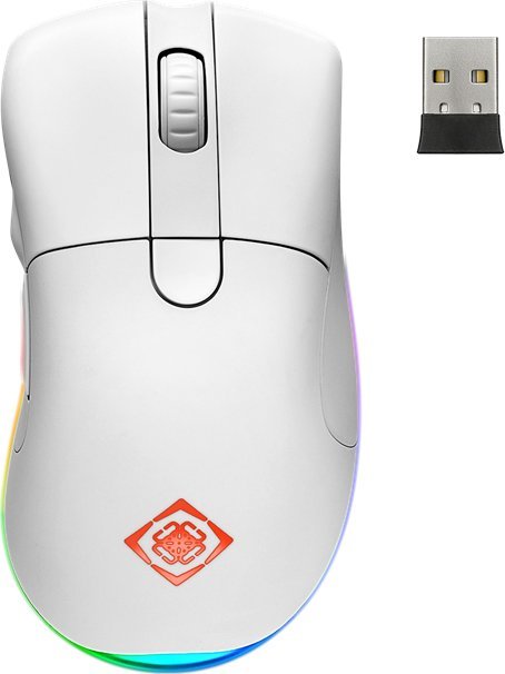 Maus gaming wireless Deltaco GAM107W, RGB, USB, i bardhë