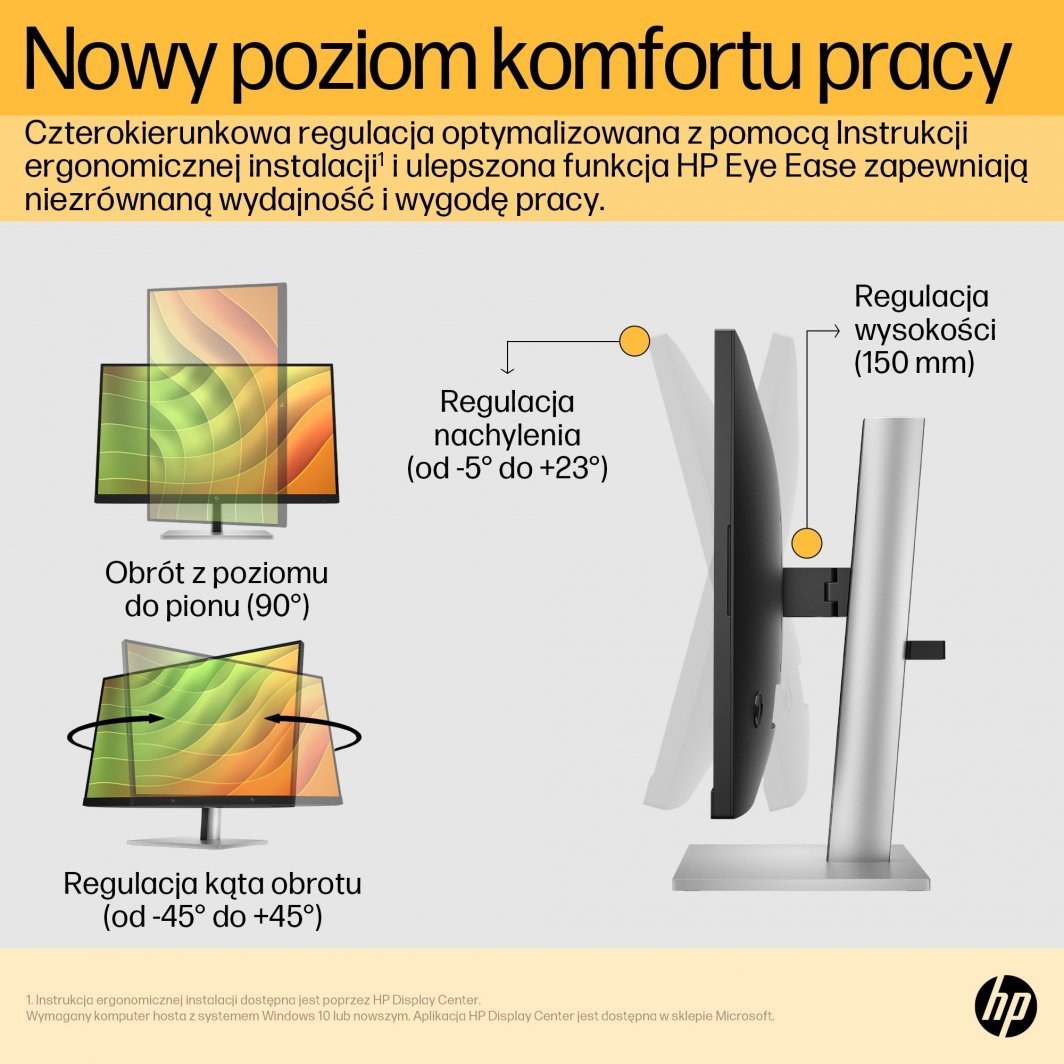 Monitor HP E24u G5, 23.8'', 1920 x 1080, i zi