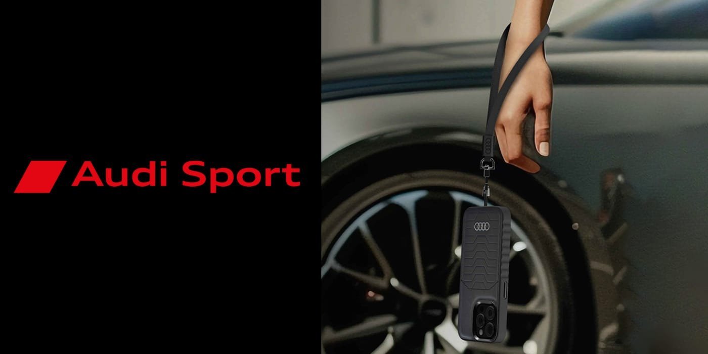 Rrip telefoni universal Audi, 28cm, lëkurë ekologjike, kafe