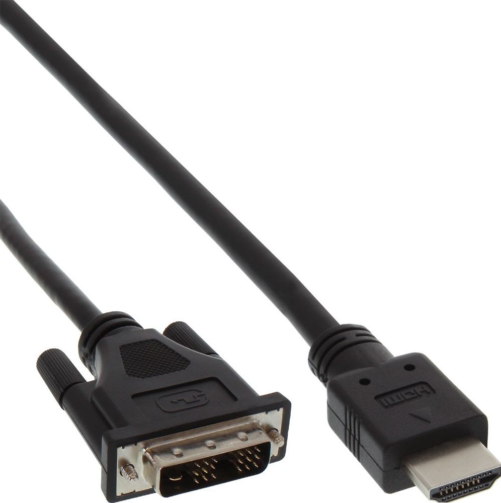 Kabllo HDMI në DVI D InLine 17658E, 0.3m, video digjital, i zi