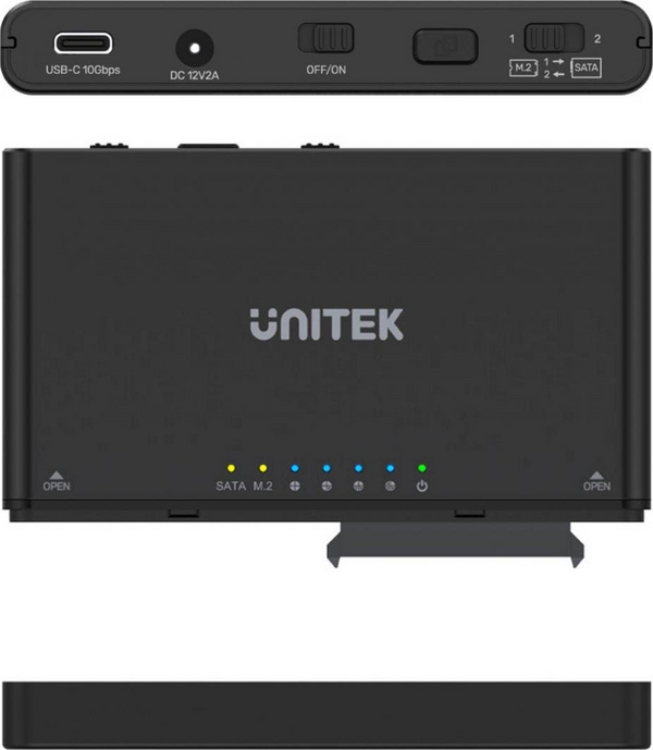 Docking station Unitek S1222A USB-C 3.2 Gen 2 - NVMe M.2 SSD & SATA 2.5"/3.5" 