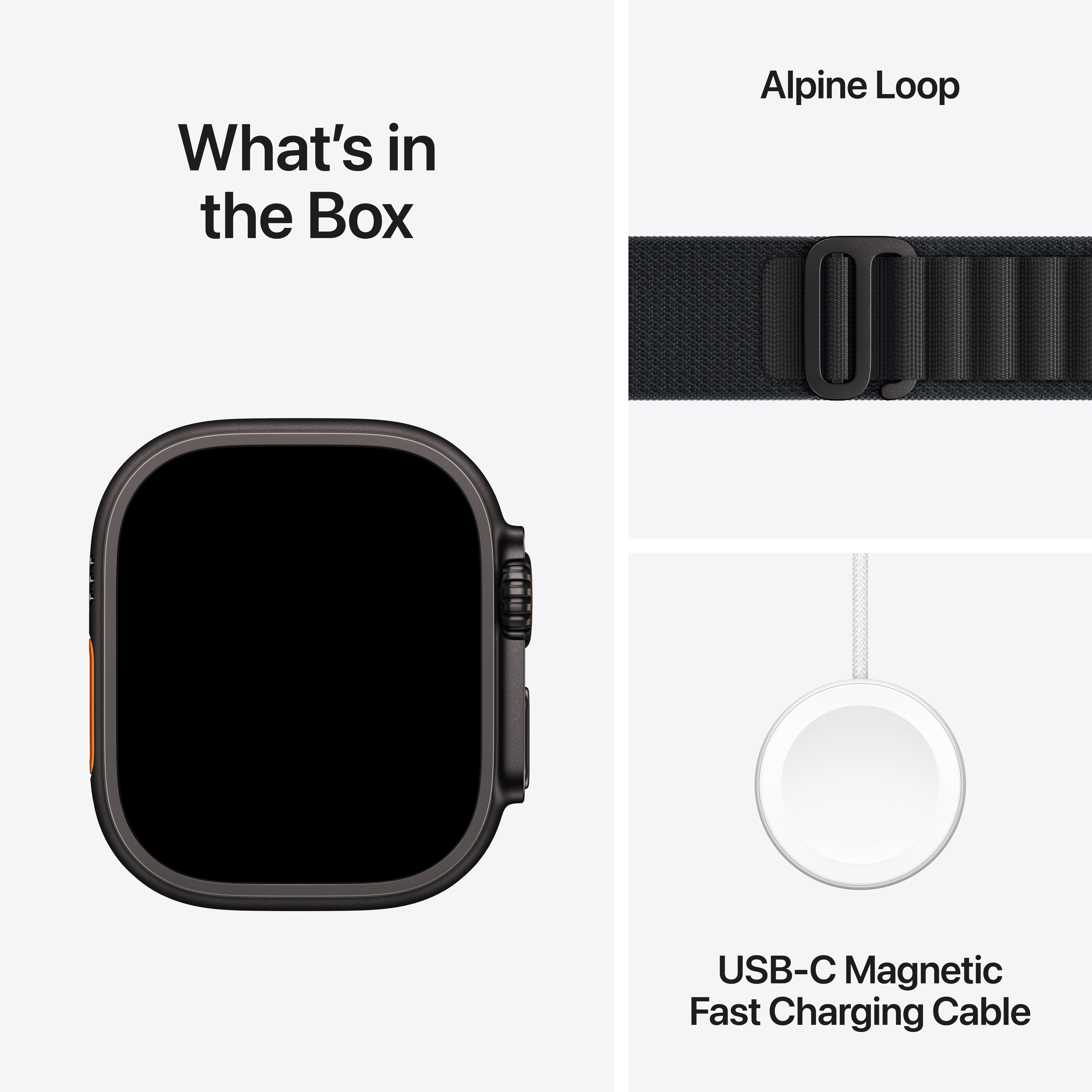 Apple Watch Ultra 3 Cellular 49mm Black Titanium Case with Black Alpine Loop, Medium