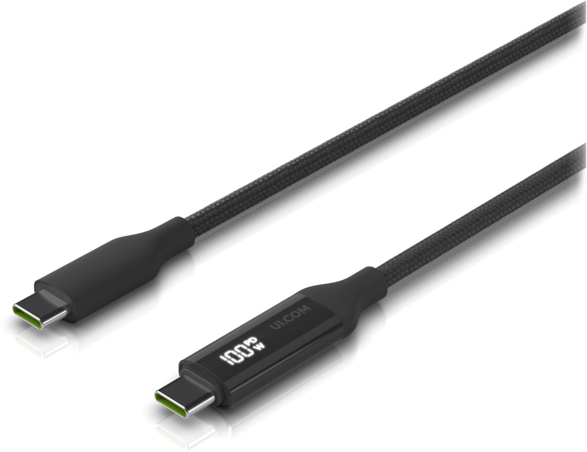 Kabllo USB C Ubiquiti UACC Cable USB 100W 2M BK, 2m, 100W, zi gri