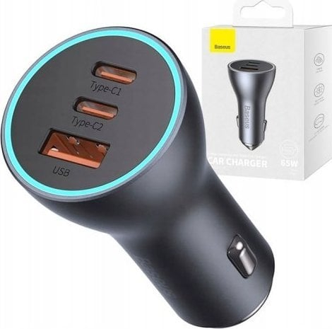 Karikues veture Baseus Golden Contactor Pro CGJP010013, 1x USB A, 2x USB C, 3 A, i zi
