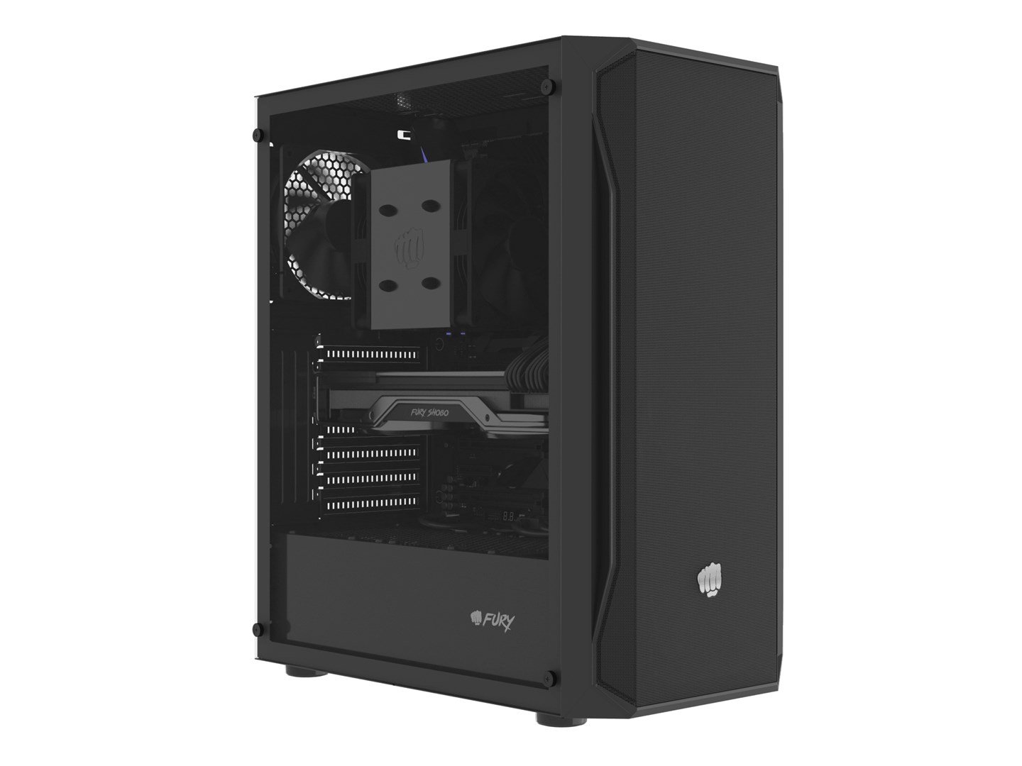 Kuti kompjuterike Fury Shobo SH4F, ATX, 4x120mm PWM, xham i temperuar