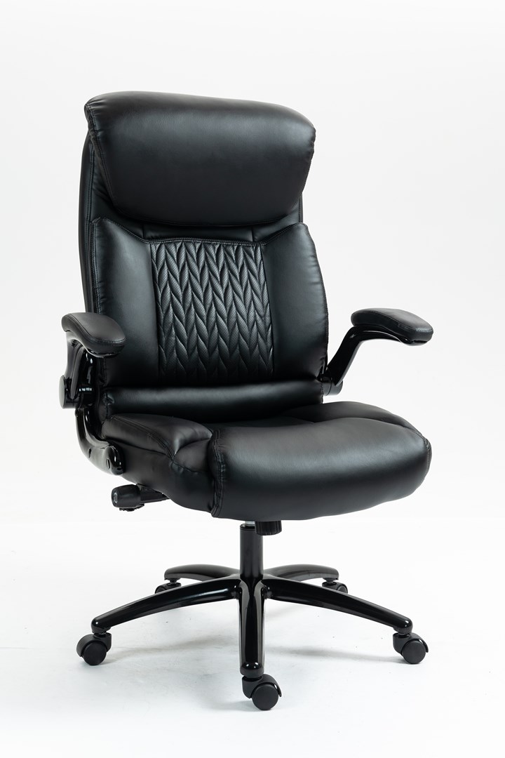 Karrige zyre Activejet YK7406-1, lëkurë dhe tekstil, e zezë