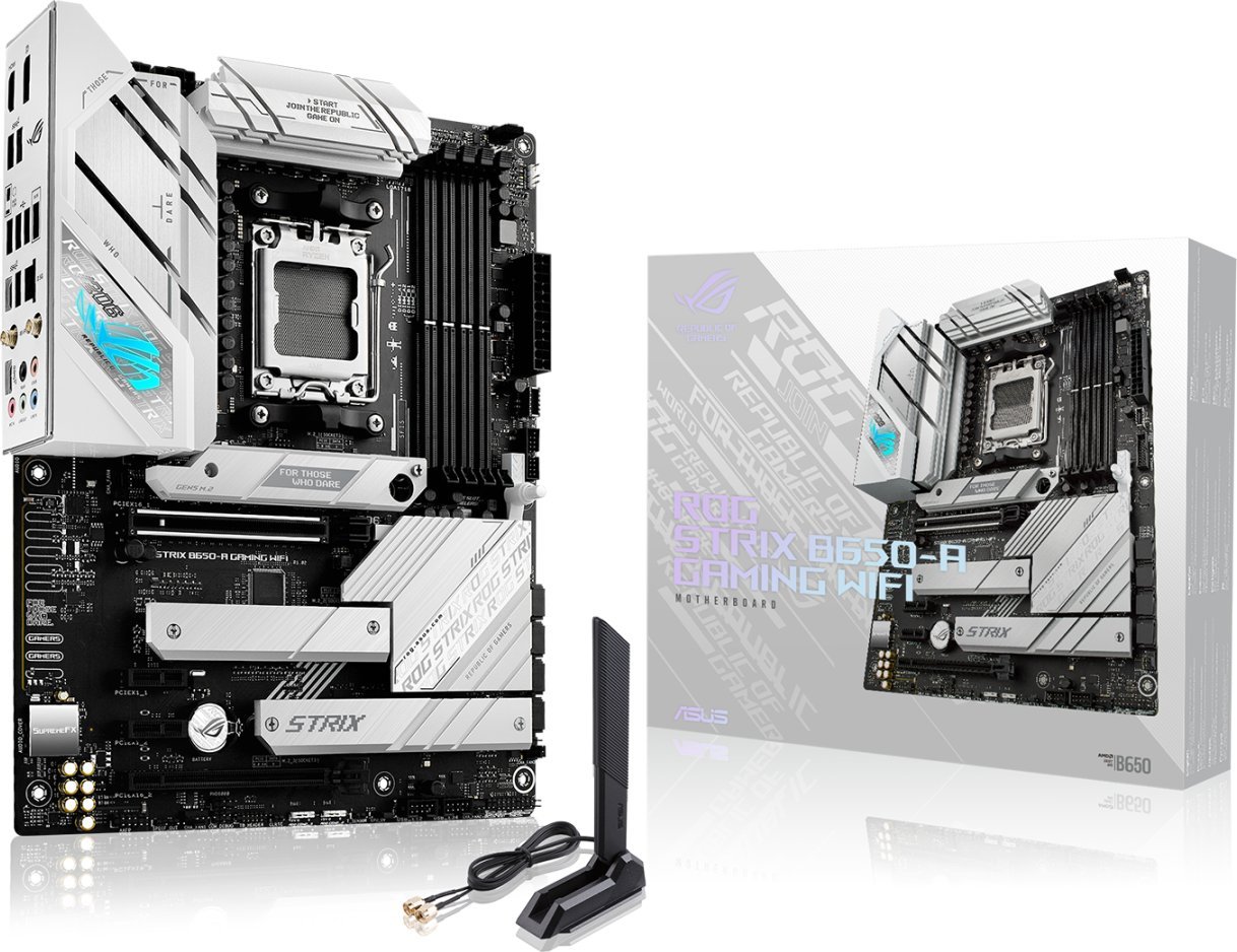 Pllakë amë Asus ROG STRIX B650-A GAMING WIFI, DDR5, Wi-Fi 6E, ATX, e bardhë
