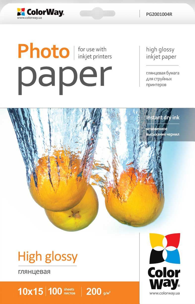 Letër fotografike ColorWay High Glossy PG2001004R, 4"x6", 200gsm, e bardhë