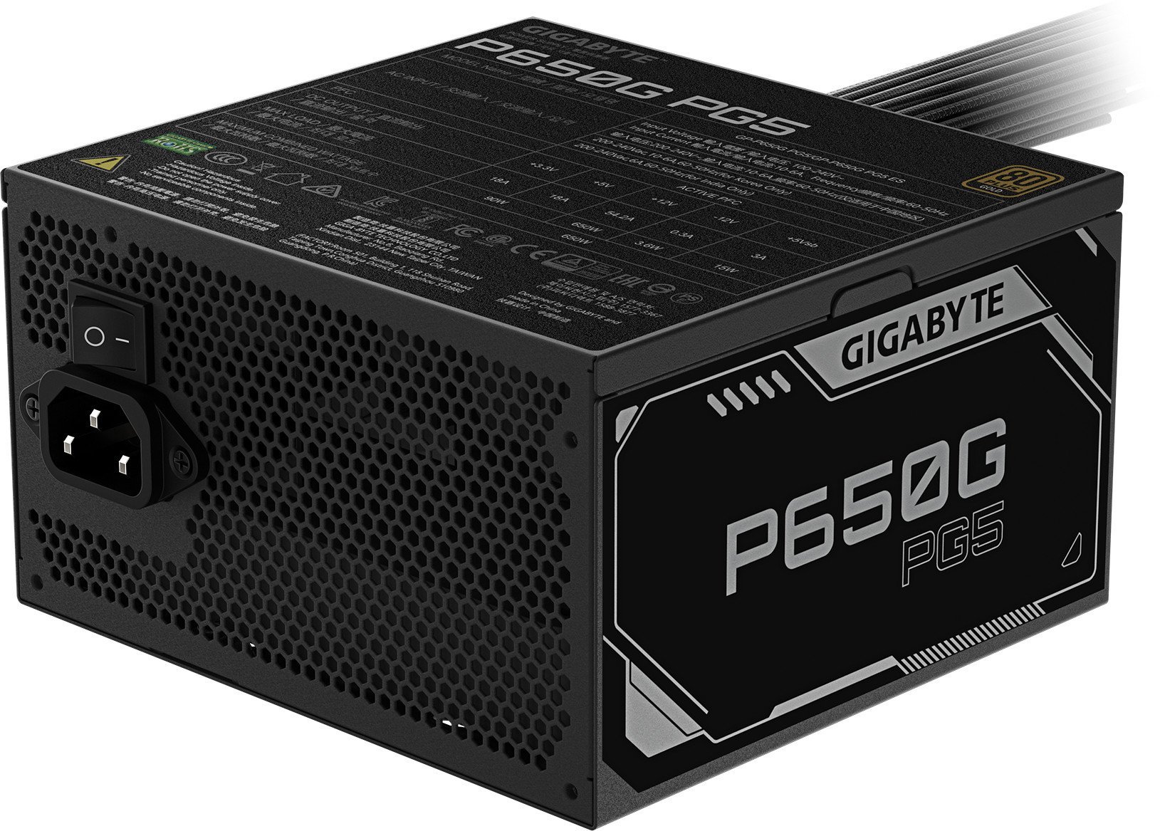 Fuqizues Gigabyte P650G PCIe 5.1, 650W, 80 Plus Silver, ventilator 120mm, me prizë EU 3