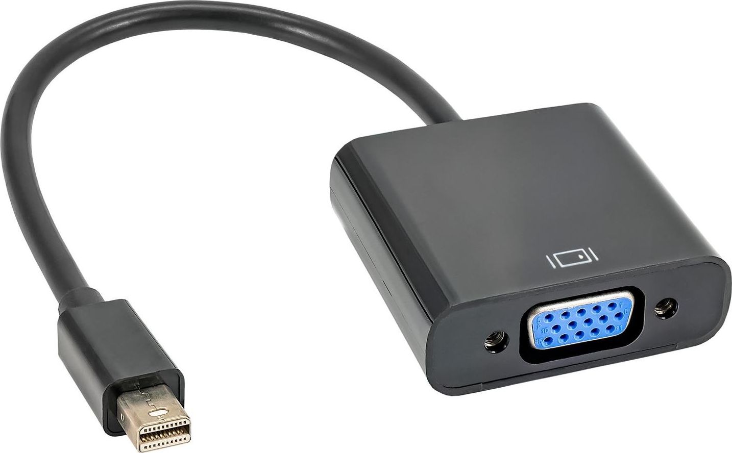 Përshtatës Akyga AK-AD-39, DisplayPort Mini në D-Sub (VGA), 15cm, i zi