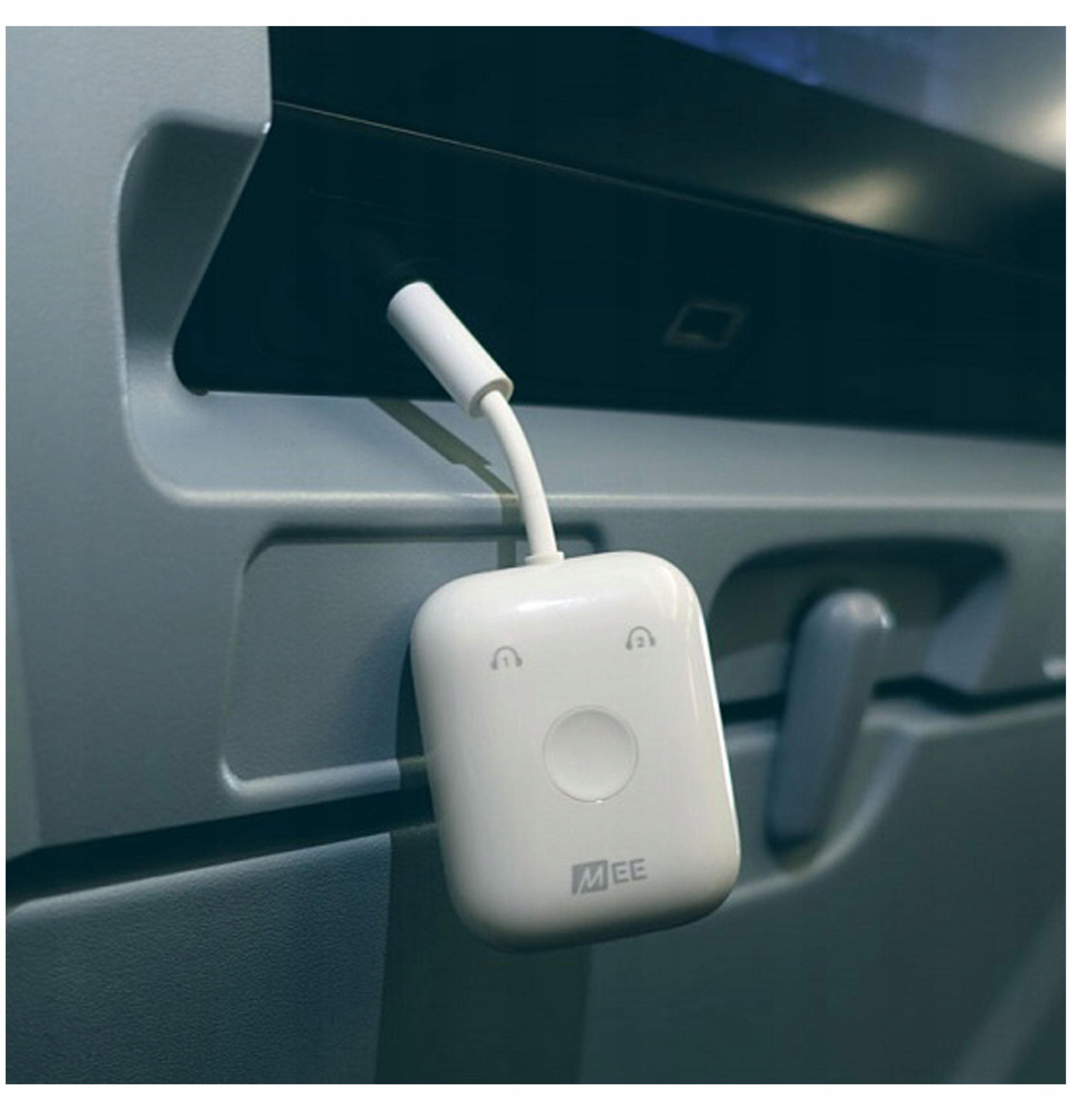 Adapter audio Bluetooth Mee Audio Connect Air, për avion, mbështet deri 2 kufje, i zi